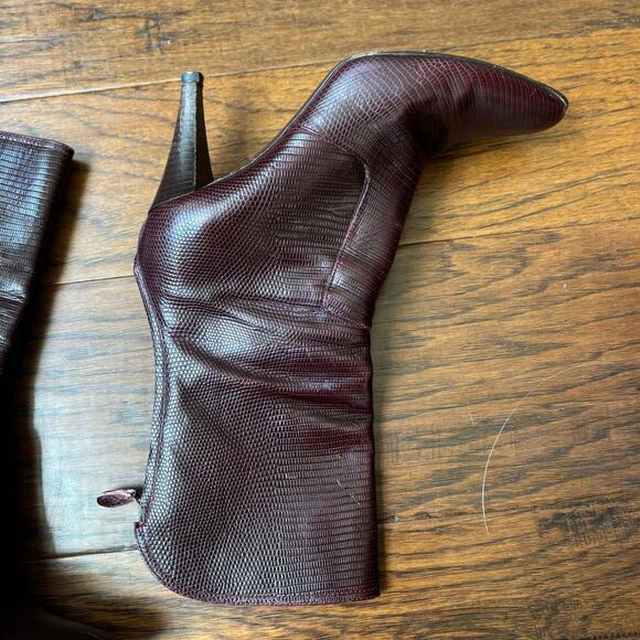 Cole Haan Women’s Cherry Red Heeled Leather Booties Sz 8B Pointed Toe Career - Picture 2 of 16